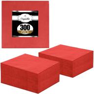 🍹 300 exquisite red 2 ply paper cocktail napkins - highly absorbent, everyday disposable dinner beverage napkins - perfect for parties, bars, and bulk use logo