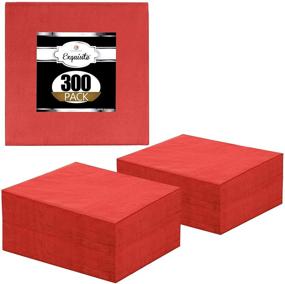 img 4 attached to 🍹 300 Exquisite Red 2 Ply Paper Cocktail Napkins - Highly Absorbent, Everyday Disposable Dinner Beverage Napkins - Perfect for Parties, Bars, and Bulk Use