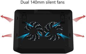 img 3 attached to 🌬️ DEEP COOL N80 RGB Laptop Cooling Pad – 16.7M RGB LED Colors, Full Metal Panel, Dual 140mm Fans, Adjustable Angles, Dual USB 3.0, Capacitive Touch Key – Supports 17.3" Notebooks