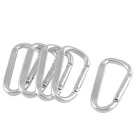 🔑 uxcell aluminum carabiner hook keychain pack - 5 pcs silver tone d shaped логотип