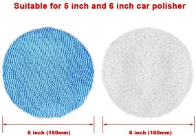 img 2 attached to 🚗 SIQUK 16 Packs Car Polisher Pad Bonnet Set - Microfiber and Waxing Bonnet Combo for 5 to 6 Inch Car Polishers