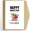 cute yoda best card for boss logo