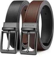 chaoren leather men's accessories and belts: reversible, rotatable, adjustable - no pull feature! logo