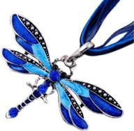 exquisite akoak creative multi layer dragonfly necklace in blue - a must-have accessory! logo