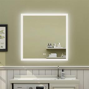 img 4 attached to 🪞 ExBrite LED Bathroom Vanity Mirror: 35 x 35 inch, Anti Fog, Dimmable, Touch Button, Slim Design, 90+ CRI, Waterproof IP44, Vertical and Horizontal Wall Mount