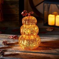 🎃 stylish orange glass pumpkin stack: battery operated led fall thanksgiving light up decoration by lights4fun, inc. logo