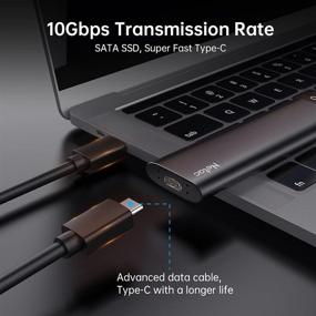 img 2 attached to 💨 Netac 500GB External SSD: Lightning-Fast 500MB/S Speed, USB 3.2 Gen 2 Type C, Aluminum Build - Zslim