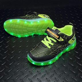 img 3 attached to 👟 Кроссовки BFOEL Spider Light Up: модные светодиодные кеды для мальчиков, девочек и малышей - зарядка по USB - идеальный подарок на дни рождения, День благодарения и Рождество.