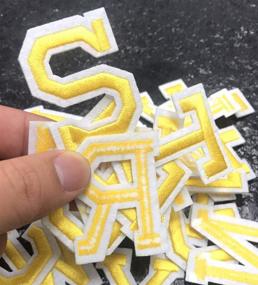 img 2 attached to 🔤 Gold Yellow Letter A-Z Patch Alphabet Embroidered Patches for DIY Custom Name Badge Decoration - 26 PCS