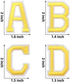 img 1 attached to 🔤 Gold Yellow Letter A-Z Patch Alphabet Embroidered Patches for DIY Custom Name Badge Decoration - 26 PCS