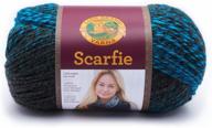 🧣 lion brand yarn 826-209 scarfie yarn: one size charcoal/aqua - quality & style in every stitch logo