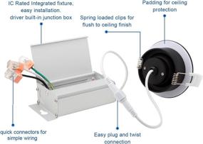 img 1 attached to 🌟 Energy Star Approved IC Rated Gimbal LED Downlight, 3 Inch, 8W, 700 Lumens, Adjustable Recessed Light (1Pack, 2700K Soft Warm White, Black Finish)