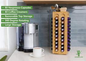 img 2 attached to BAMBOO LAND 360-degrees Rotatory K-Cup Holder: Organize and Store 80 Nespresso and Espresso Capsules with Extra Space