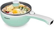 🍳 upgraded dezin electric hot pot: non-stick sauté pan for rapid noodles, steak, egg, fried rice, ramen, oatmeal, soup with power adjustment - 1.5l mini pot (includes egg rack) - seafoam green логотип