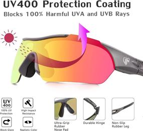 img 1 attached to UKNOW Men's Polarized Sport Sunglasses with Interchangeable Lenses - UV Protection for Cycling, Fishing, and Driving