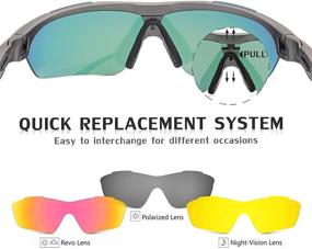 img 2 attached to UKNOW Men's Polarized Sport Sunglasses with Interchangeable Lenses - UV Protection for Cycling, Fishing, and Driving