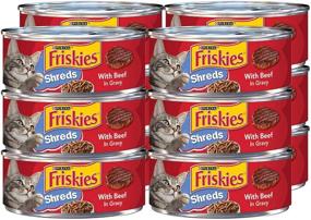 img 3 attached to 🐱 Purina Friskies Shreds Wet Cat Food - Beef Gravy - 5.5 OZ Cans (12-Pack)