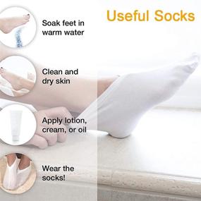 img 3 attached to 🧦 Dry Feet Healing Socks Set of 4 Pairs - Lotion Moisturizing Socks for Men and Women - Spa Overnights for Absorbing Dry Cracked Feet