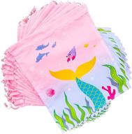 🧜 kids' mermaid party favor drawstring bags - 12 pack (12 x 10 in) for enhanced seo logo