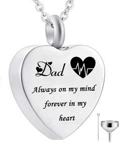 img 4 attached to Always in My Heart: Heart Urn Necklace for Ashes, Electrocardiogram Cremation Jewelry - A Memorial Ashes Keepsake Pendant