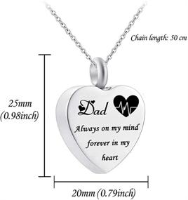 img 3 attached to Always in My Heart: Heart Urn Necklace for Ashes, Electrocardiogram Cremation Jewelry - A Memorial Ashes Keepsake Pendant