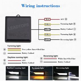 img 1 attached to 🚦 LEADTOPS LED Reverse Lights with DRL and Turn Signal Bulb, 3 Functions - Switchback White & Amber Yellow Car Side Auxiliary Backup Daytime Running Lights with Anti-Collision Feature