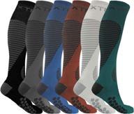 6 pairs of extreme fit sport compression knee high socks for men and women - ideal for running, athletics, pregnancy, and travel logo