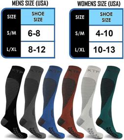 img 3 attached to 6 Pairs of Extreme Fit Sport Compression Knee High Socks for Men and Women - Ideal for Running, Athletics, Pregnancy, and Travel