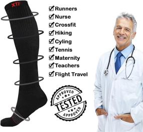 img 2 attached to 6 Pairs of Extreme Fit Sport Compression Knee High Socks for Men and Women - Ideal for Running, Athletics, Pregnancy, and Travel