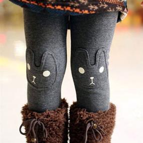 img 1 attached to Thick Warm Leggings with Cute Rabbit Print for Baby Girls