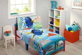 img 3 attached to 🐠 Disney Finding Dory Toddler Bedding Set in Blue, Orange, and Yellow - 4 Piece