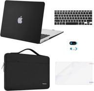 mosiso macbook air 13 inch case with sleeve bag, keyboard cover, webcam cover, and screen protector – black (2010-2017 release) logo
