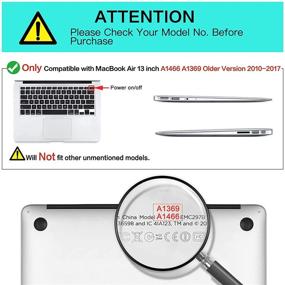 img 3 attached to MOSISO MacBook Air 13 inch Case with Sleeve Bag, Keyboard Cover, Webcam Cover, and Screen Protector – Black (2010-2017 Release)