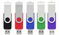 📁 vicfun 5-пакетная набор флеш-накопителей usb 1 гб в 5 цветах: черный, синий, зеленый, фиолетовый, красный - usb 2.0 логотип