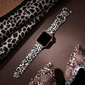img 3 attached to Lerobo Cheetah Band for Apple Watch 40mm 38mm 41mm iWatch SE & Series 7, 6, 5 4 3 2 1 - Fadeless Silicone Printed Replacement Bands Leopard, S/M