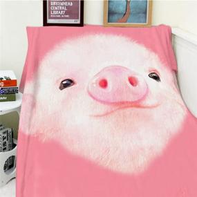 img 3 attached to 🐷 Super Soft Warm Pink Pig Big Nose Girl Throw Blanket for Sofa Bed - 60" x 80