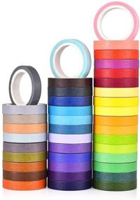 img 4 attached to 🌈 Set of 40 Rainbow Washi Tape Rolls, Decorative Masking Tape Stickers for DIY Crafts, Bullet Journals, Planners