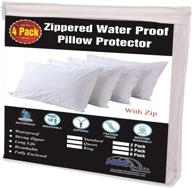 niagara sleep solution 4 pack waterproof pillow protectors standard 20x26 inches: ultimate lifetime replacement, premium encasement covers, quiet & white - 100% liquid protection logo