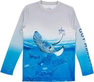 рубашка guy harvey long sleeve performance для мальчиков с защитой от солнца upf 30+ логотип