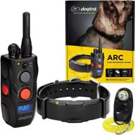 🐕 waterproof dogtra arc remote training collar - 3/4 mile range, rechargeable, static & vibration stimulation - includes petstek dog training clicker logo