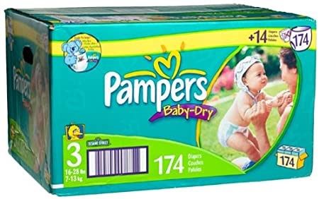 Pampers Couches Bébé Dry Taille 6 Extra Large (13-18 kg), 22 pièces