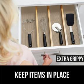 img 1 attached to 🦍 Gorilla Grip Original Drawer and Shelf Liner, Strong Grip, Non-Adhesive, Easy Installation, 12" x 20 FT Roll, Durable and Sturdy Liners, Drawers, Shelves, Cabinets, Storage, Kitchen Desks, Beige