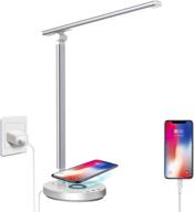 💡 xzn led desk lamp with wireless charger, usb charging port, dimmable touch control - ultimate home office lighting solution! логотип