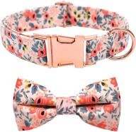 🐶 malier dog collar with bow tie: cute and adjustable collar for small, medium, large dogs – pink, small logo