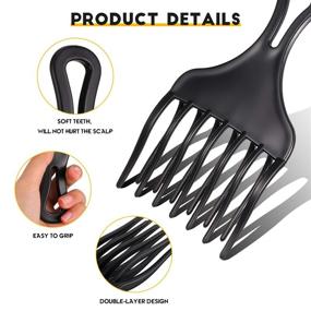 img 1 attached to 👐 2-Piece Afro Comb Set: Double Fist Pick for Detangling, Styling, and Lifting - Large & Small Plastic Picks for Women and Men (3.8 x 7 Inch, 2.6 x 6.4 Inch)