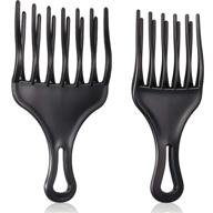 👐 2-piece afro comb set: double fist pick for detangling, styling, and lifting - large & small plastic picks for women and men (3.8 x 7 inch, 2.6 x 6.4 inch) logo