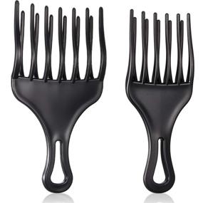 img 4 attached to 👐 2-Piece Afro Comb Set: Double Fist Pick for Detangling, Styling, and Lifting - Large & Small Plastic Picks for Women and Men (3.8 x 7 Inch, 2.6 x 6.4 Inch)