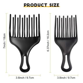 img 2 attached to 👐 2-Piece Afro Comb Set: Double Fist Pick for Detangling, Styling, and Lifting - Large & Small Plastic Picks for Women and Men (3.8 x 7 Inch, 2.6 x 6.4 Inch)