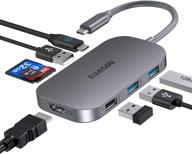 euasoo 8-in-1 usb c hub with hdmi, usb 3.0, sd/tf card reader, and pd charging for macbook pro and type c devices логотип