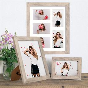 img 1 attached to 📸 Enhance Your Pictures: iRahmen 4 Pack 8x10 Rustic Picture Frame Set with High Definition Glass for Desktop and Wall Display (IR-US002-SG-P8X10)